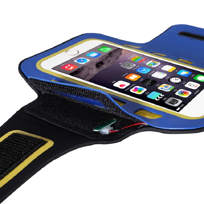 Ingyenes minta testreszabható futó sport LED világos fekete karszalag telefon mobiltelefon táska